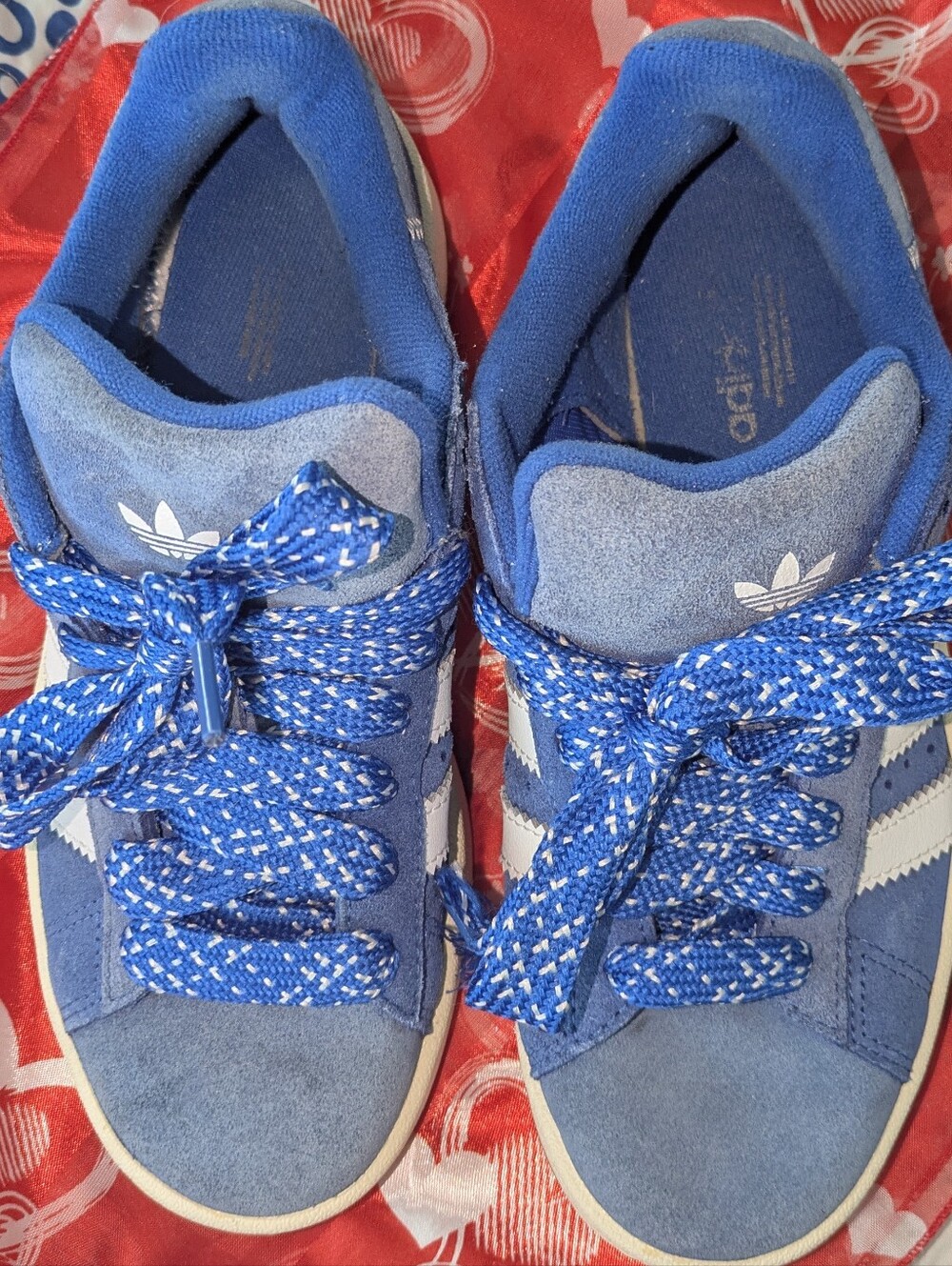 adidas Campus Blue Suede Sneakers with White Stripes